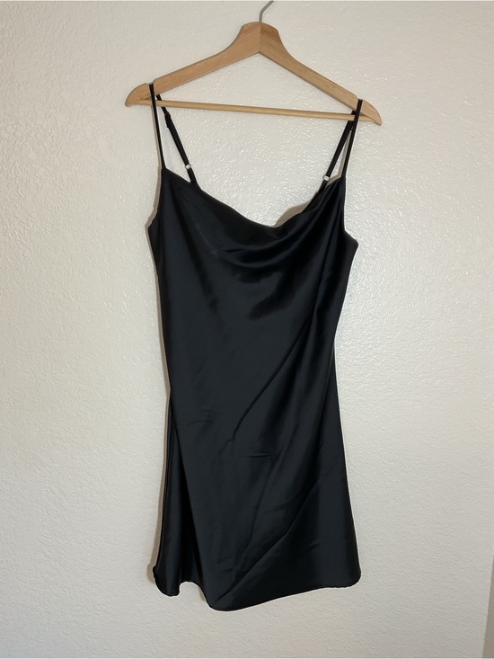 See You Monday Dresses & Skirts - See You Monday Black Satin Cowl Neck Mini Slip Dress Size M